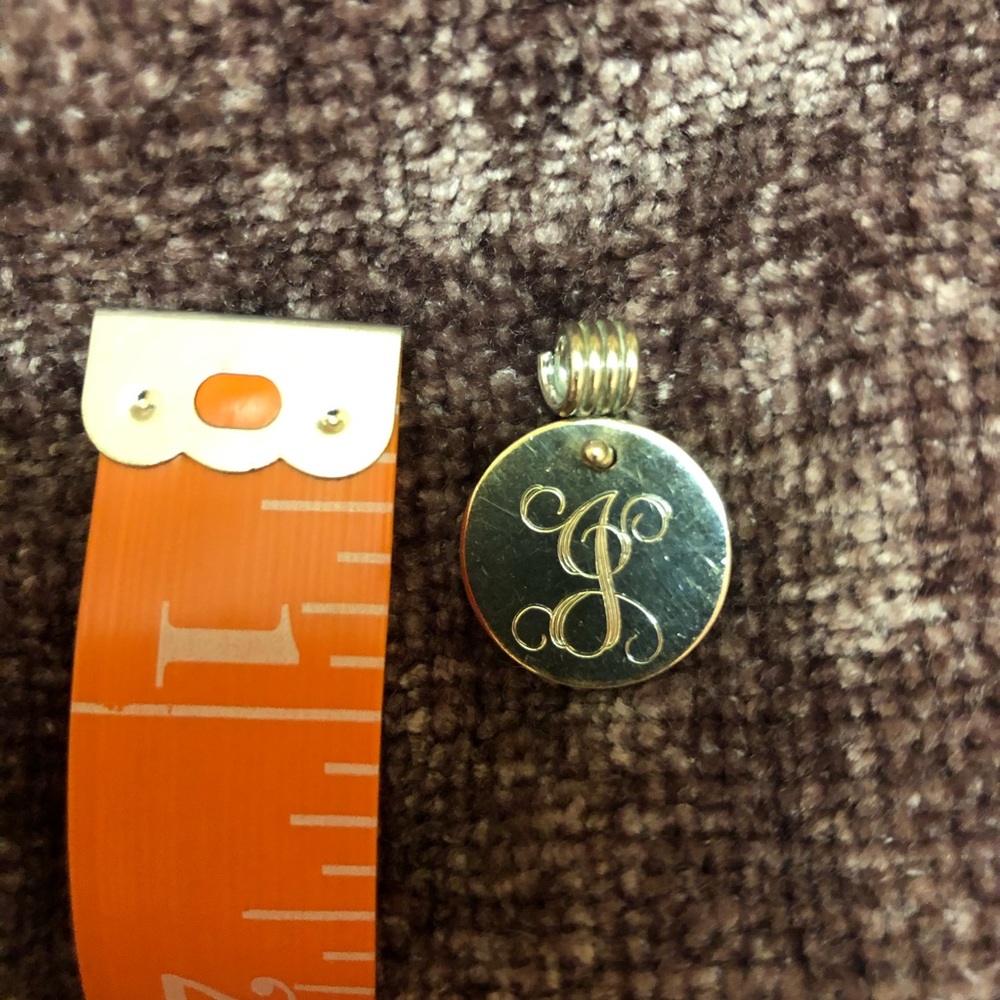 Silver necklace pendant - letter J